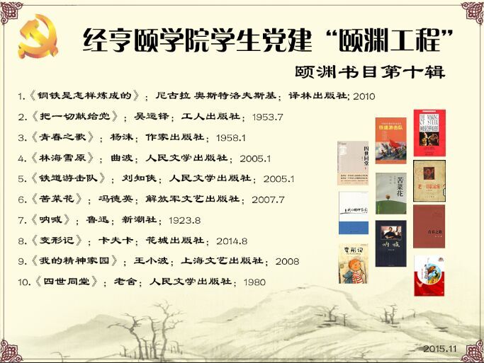 经亨颐现金网
学生党建“颐渊工程”颐渊书目第十辑-2015.11.jpg